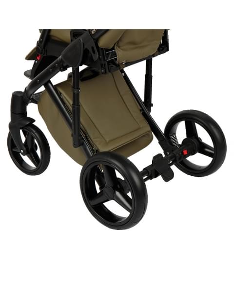 Детская коляска Adamex Luciano Deluxe 2 в 1 Q106 (ХАКИ 100% КОЖА)