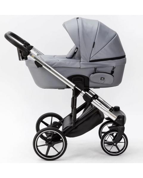 Детская коляска Adamex Lumi Air SE Deluxe 2 в 1 L-SM507 (СЕРАЯ ПЕРЛ. КОЖА+ХРОМ РАМА)