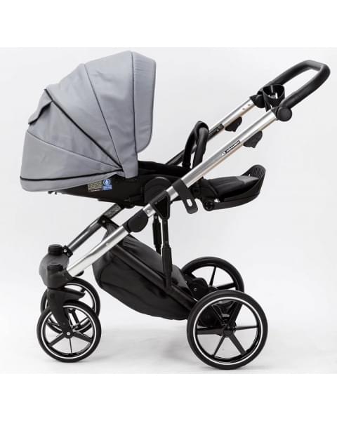 Детская коляска Adamex Lumi Air SE Deluxe 2 в 1 L-SM507 (СЕРАЯ ПЕРЛ. КОЖА+ХРОМ РАМА)