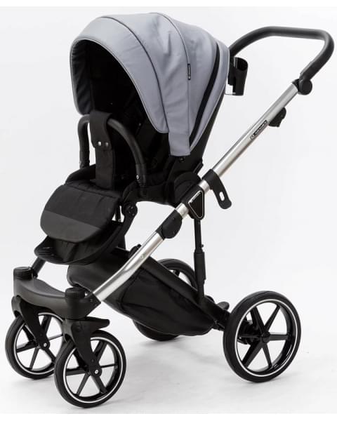 Детская коляска Adamex Lumi Air SE Deluxe 2 в 1 L-SM507 (СЕРАЯ ПЕРЛ. КОЖА+ХРОМ РАМА)