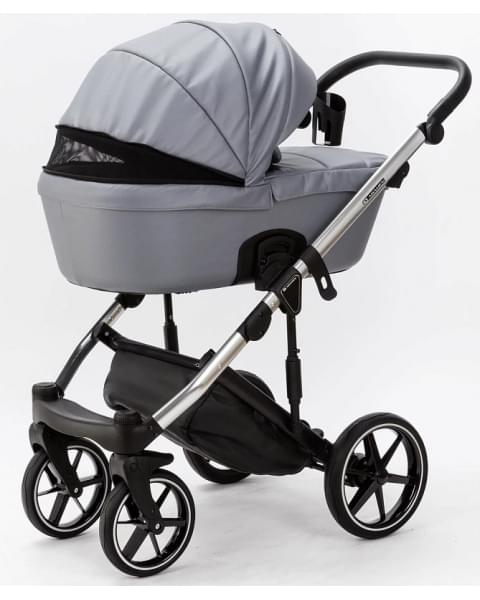 Детская коляска Adamex Lumi Air SE Deluxe 2 в 1 L-SM507 (СЕРАЯ ПЕРЛ. КОЖА+ХРОМ РАМА)