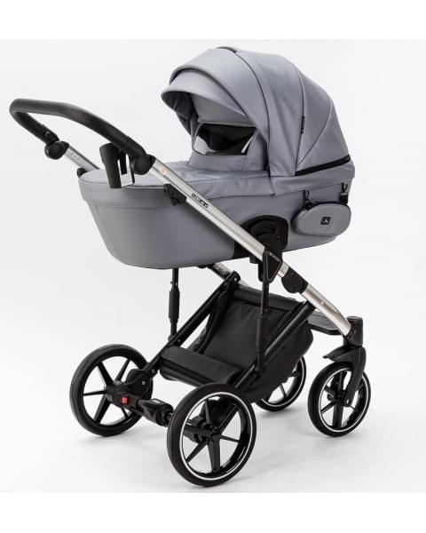 Детская коляска Adamex Lumi Air SE Deluxe 2 в 1 L-SM507 (СЕРАЯ ПЕРЛ. КОЖА+ХРОМ РАМА)