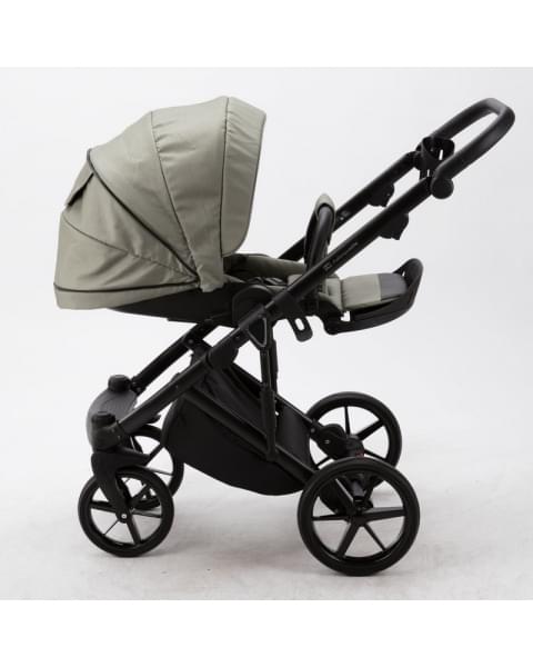 Детская коляска Adamex Marco 2 в 1 GA14 (Т. ЗЕЛ. РОГОЖКА+ Т.ЗЕЛ. ПЕРЛ КОЖ. ОТДЕЛКА)