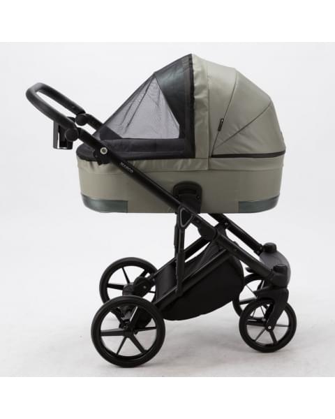 Детская коляска Adamex Marco 2 в 1 GA14 (Т. ЗЕЛ. РОГОЖКА+ Т.ЗЕЛ. ПЕРЛ КОЖ. ОТДЕЛКА)