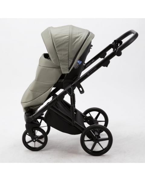 Детская коляска Adamex Marco 2 в 1 GA14 (Т. ЗЕЛ. РОГОЖКА+ Т.ЗЕЛ. ПЕРЛ КОЖ. ОТДЕЛКА)