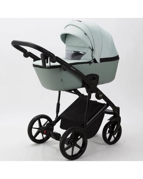 Детская коляска Adamex Mobi 2 в 1 M-PS25 Серо-зеленый, Кожа