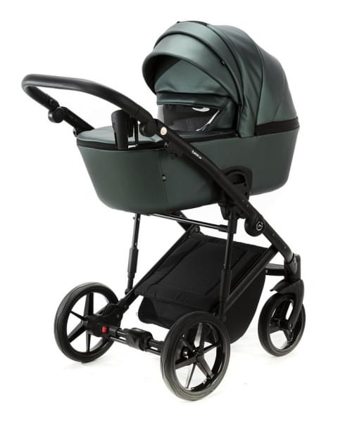 Детская коляска Adamex Mobi Deluxe 2 в 1 M-SM15 (Т.ЗЕЛЕНАЯ ПЕРЛ. КОЖА)