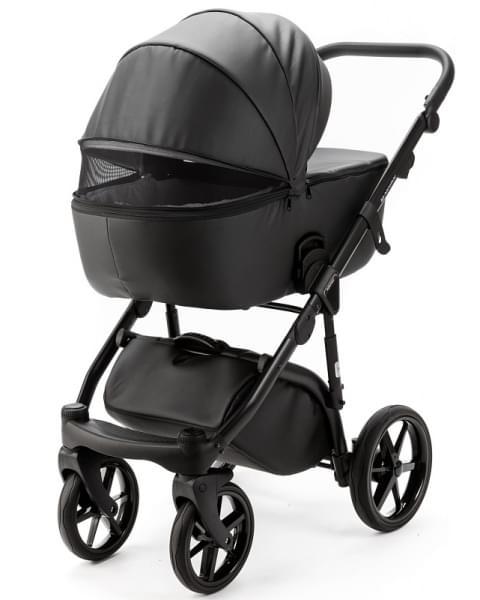 Детская коляска Adamex Nola Deluxe 3 в 1 N-SA02 (ЧЕРНАЯ КОЖА)