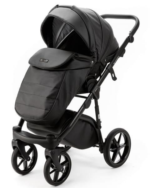 Детская коляска Adamex Nola Deluxe 3 в 1 N-SA02 (ЧЕРНАЯ КОЖА)