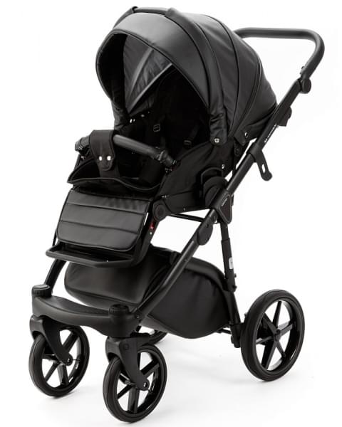 Детская коляска Adamex Nola Deluxe 3 в 1 N-SA02 (ЧЕРНАЯ КОЖА)