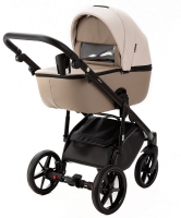 Детская коляска Adamex Nola Deluxe 3 в 1 N-SD113 (СВ.БЕЖ.КОЖА + Т.БЕЖ.КОЖА)