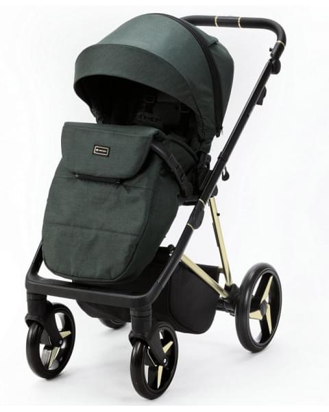 Детская коляска Adamex Quantum Special Edition 3 в 1 Q-TK752 (Т.ЗЕЛЕНЫЙ+ЗОЛОТО РАМА)