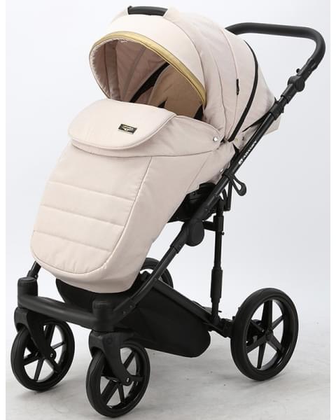 Детская коляска Adamex Rimini 3 в 1 RI84-TIP СВ.БЕЖЕВО-РОЗОВ+Т.КОРИЧНЕВ.КОЖА+ЗОЛОТО.ОТДЕЛКА