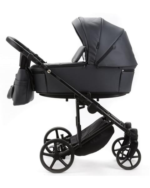 Детская коляска Adamex Zico Deluxe New 2 в 1 ZN-SA05 ТЕМНО-СЕРАЯ КОЖА