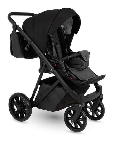 Детская коляска Camarelo Zeo Ecco 2 в 1 ZEO'23-17, черный жаккард-чёрная экокожа