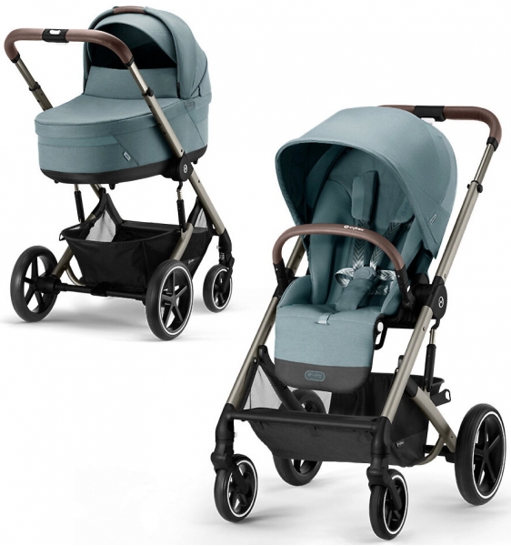Детская коляска Cybex Balios S Lux 2 в 1 Бирюзовый (Sky Blue TRE-2023, люлька Lux)