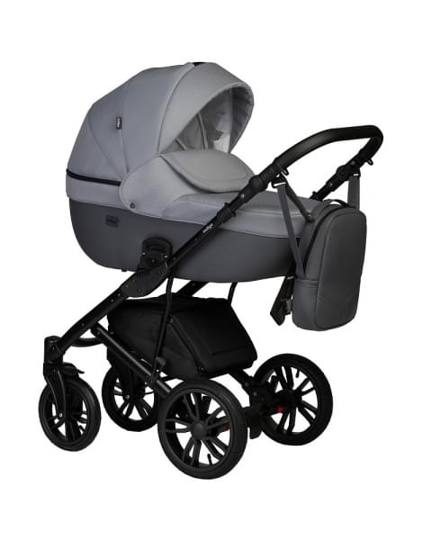 Детская коляска Indigo Mio S 2 в 1 04 т.серая кожа+св.серый