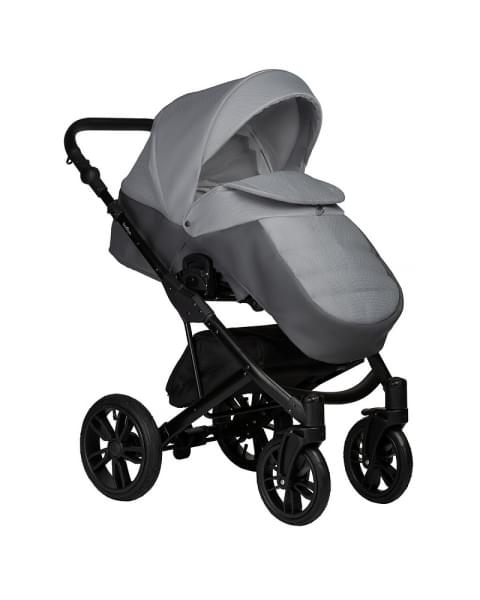 Детская коляска Indigo Mio S 2 в 1 04 т.серая кожа+св.серый