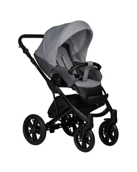 Детская коляска Indigo Mio S 2 в 1 04 т.серая кожа+св.серый