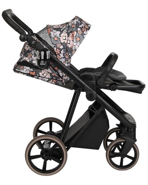 Детская коляска Roan Sol Flowers 3 в 1 с автокреслом Tutis Elo Lux EduSky Black RSF/5003 Forest Clearing/Black