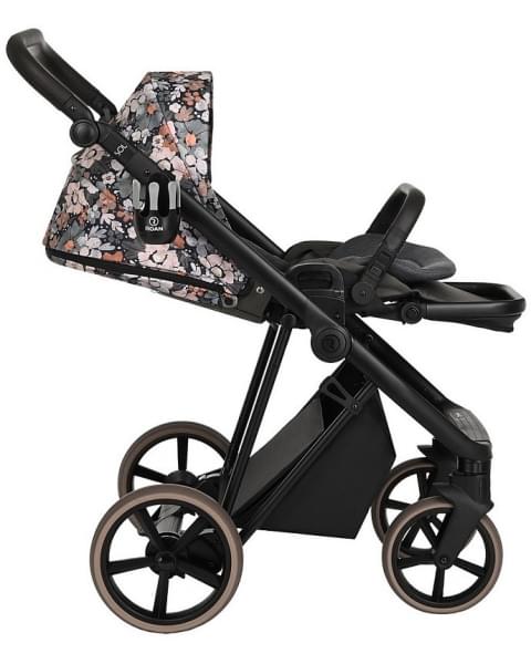 Детская коляска Roan Sol Flowers 3 в 1 с автокреслом Tutis Elo Lux EduSky Black RSF/5003 Forest Clearing/Black