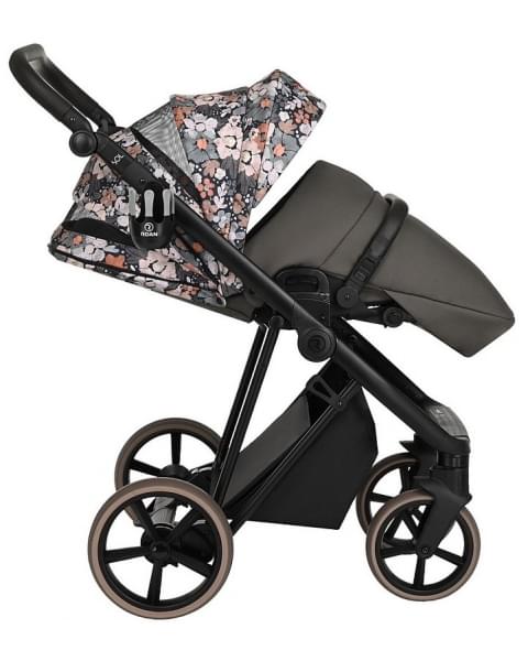 Детская коляска Roan Sol Flowers 3 в 1 с автокреслом Tutis Elo Lux EduSky Black RSF/5003 Forest Clearing/Black