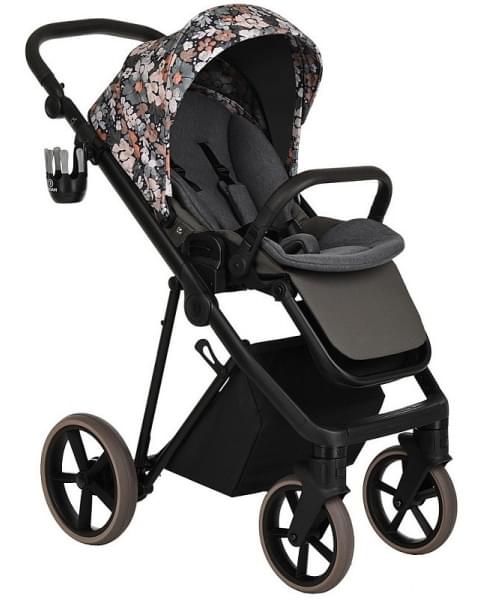 Детская коляска Roan Sol Flowers 3 в 1 с автокреслом Tutis Elo Lux EduSky Black RSF/5003 Forest Clearing/Black