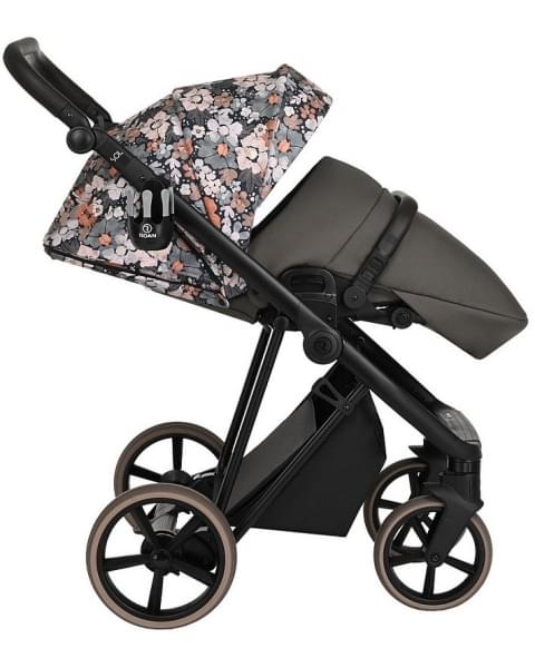 Детская коляска Roan Sol Flowers 3 в 1 с автокреслом Tutis Elo Lux EduSky Black RSF/5003 Forest Clearing/Black