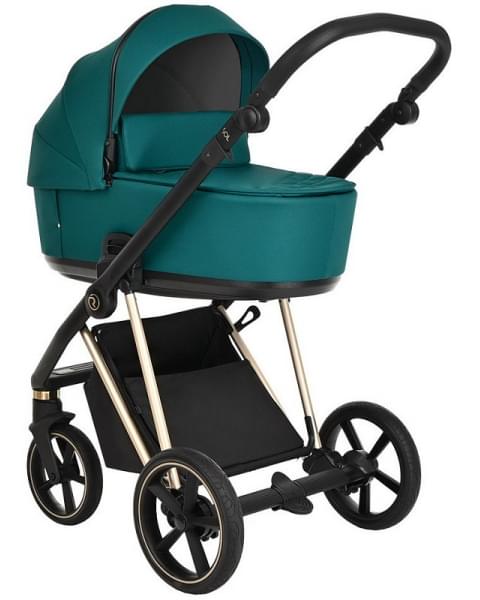 Детская коляска Roan Sol Luxury 3 в 1 с автокреслом Tutis Elo Lux EduSky Black RSL/4045 Deep Lake/Gold