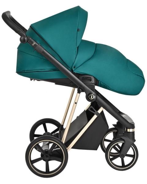 Детская коляска Roan Sol Luxury 3 в 1 с автокреслом Tutis Elo Lux EduSky Black RSL/4045 Deep Lake/Gold