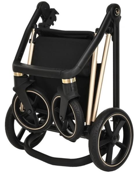 Детская коляска Roan Sol Luxury 3 в 1 с автокреслом Tutis Elo Lux EduSky Black RSL/4045 Deep Lake/Gold