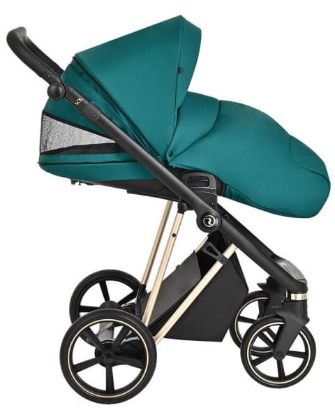 Детская коляска Roan Sol Luxury 3 в 1 с автокреслом Tutis Elo Lux EduSky Black RSL/4045 Deep Lake/Gold