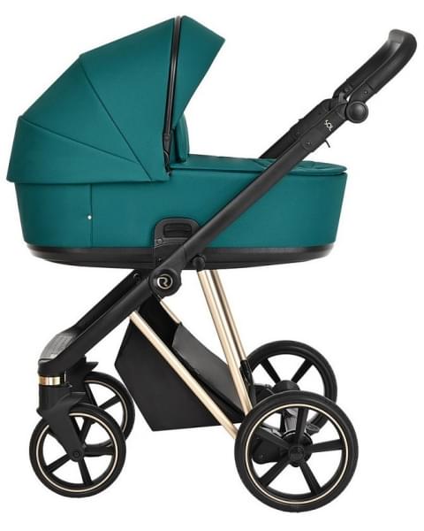 Детская коляска Roan Sol Luxury 3 в 1 с автокреслом Tutis Elo Lux EduSky Black RSL/4045 Deep Lake/Gold