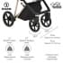 Детская коляска Roan Sol Luxury 3 в 1 с автокреслом Tutis Elo Lux EduSky Black RSL/4045 Deep Lake/Gold
