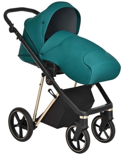 Детская коляска Roan Sol Luxury 3 в 1 с автокреслом Tutis Elo Lux EduSky Black RSL/4045 Deep Lake/Gold