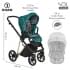 Детская коляска Roan Sol Luxury 3 в 1 с автокреслом Tutis Elo Lux EduSky Black RSL/4045 Deep Lake/Gold
