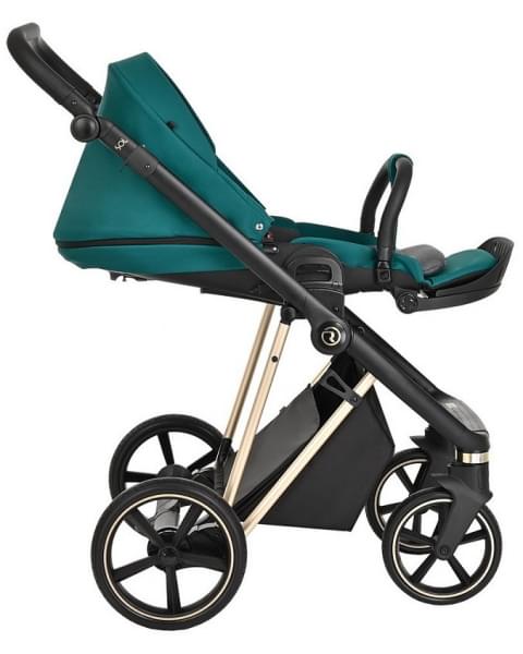Детская коляска Roan Sol Luxury 3 в 1 с автокреслом Tutis Elo Lux EduSky Black RSL/4045 Deep Lake/Gold