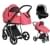 Детская коляска Roan Sol Luxury 3 в 1 с автокреслом Tutis Elo Lux EduSky Black RSL/4048 Viva Magenta/Nikiel