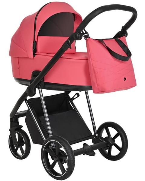 Детская коляска Roan Sol Luxury 3 в 1 с автокреслом Tutis Elo Lux EduSky Black RSL/4048 Viva Magenta/Nikiel