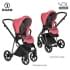 Детская коляска Roan Sol Luxury 3 в 1 с автокреслом Tutis Elo Lux EduSky Black RSL/4048 Viva Magenta/Nikiel