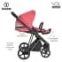 Детская коляска Roan Sol Luxury 3 в 1 с автокреслом Tutis Elo Lux EduSky Black RSL/4048 Viva Magenta/Nikiel