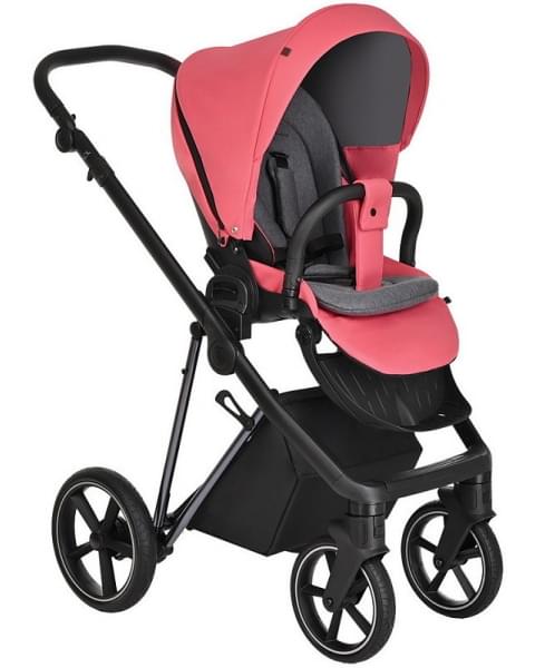 Детская коляска Roan Sol Luxury 3 в 1 с автокреслом Tutis Elo Lux EduSky Black RSL/4048 Viva Magenta/Nikiel