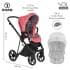 Детская коляска Roan Sol Luxury 3 в 1 с автокреслом Tutis Elo Lux EduSky Black RSL/4048 Viva Magenta/Nikiel