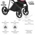 Детская коляска Roan Sol Luxury 3 в 1 с автокреслом Tutis Elo Lux EduSky Black RSL/4048 Viva Magenta/Nikiel