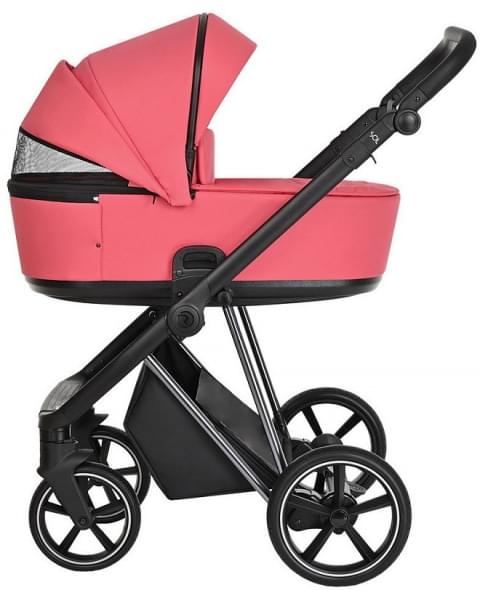 Детская коляска Roan Sol Luxury 3 в 1 с автокреслом Tutis Elo Lux EduSky Black RSL/4048 Viva Magenta/Nikiel