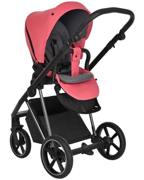 Детская коляска Roan Sol Luxury 3 в 1 с автокреслом Tutis Elo Lux EduSky Black RSL/4048 Viva Magenta/Nikiel