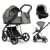 Детская коляска Roan Sol Vintage Luxury Leather 3 в 1 с автокреслом Tutis Elo Lux EduSky Black VEGA88DB Glacier Gray/Nickel/руч.Black