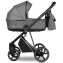 Детская коляска Roan Sol Vintage Luxury Leather 3 в 1 с автокреслом Tutis Elo Lux EduSky Black VEGA88DB Glacier Gray/Nickel/руч.Black