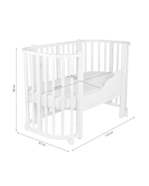 Детская кровать-трансформер Indigo Baby Lux, Белый / Белые стойки