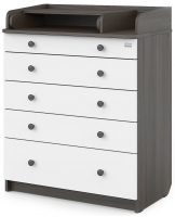 Детский пеленальный комод Атон Leo 805 с органайзером, ЛДСП бодега темный-белый